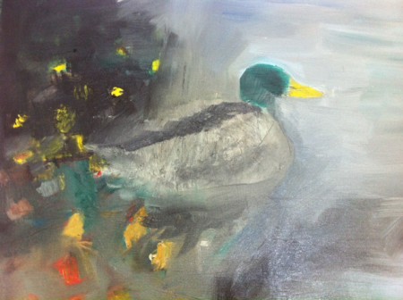 Hide away in solitude, olja på duk, 65x56 cm, 2015